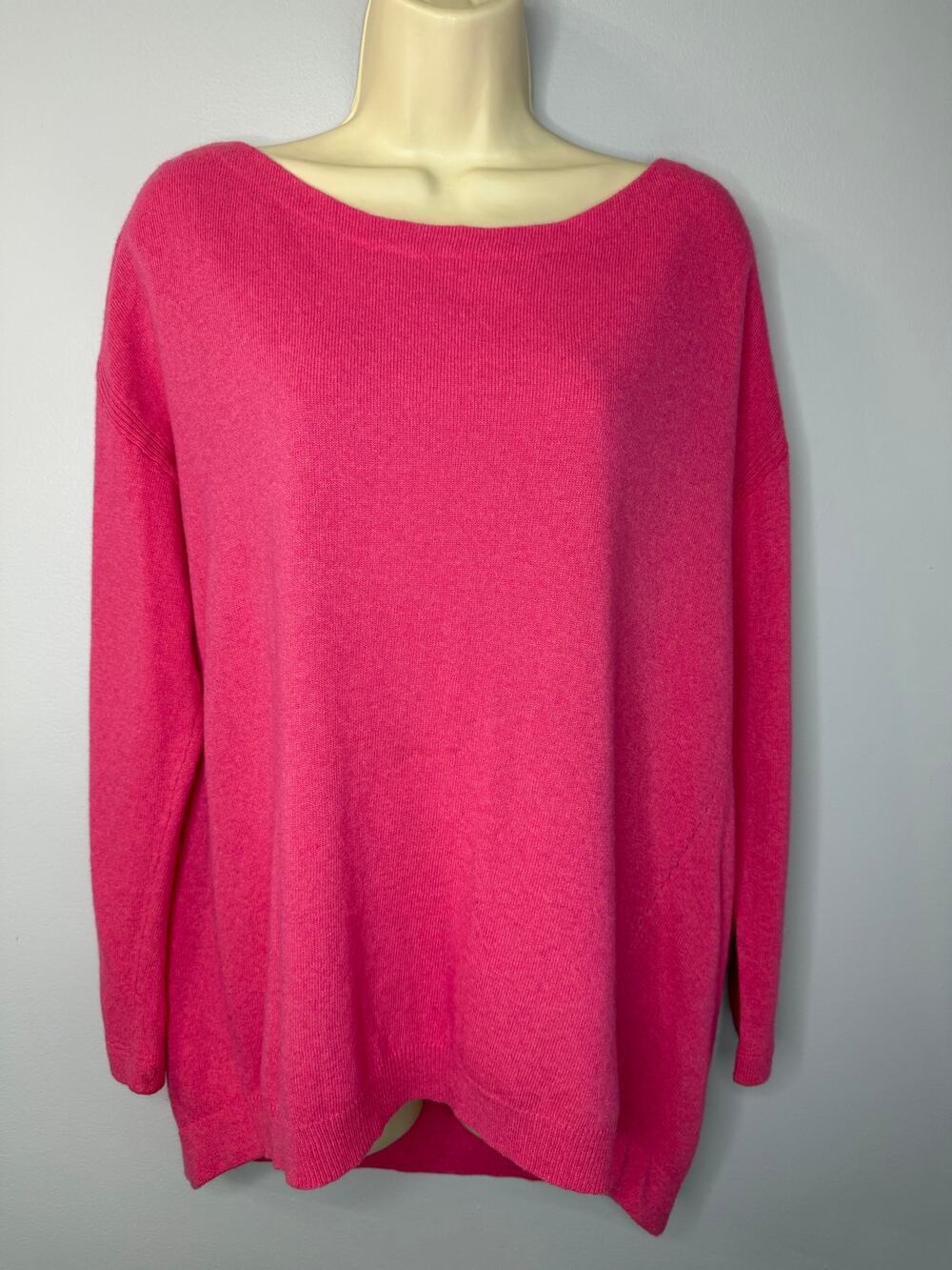 DVF Diane Von Furstenberg Garnet Pink Wool Cashmere Angora Tie Back Sweater L